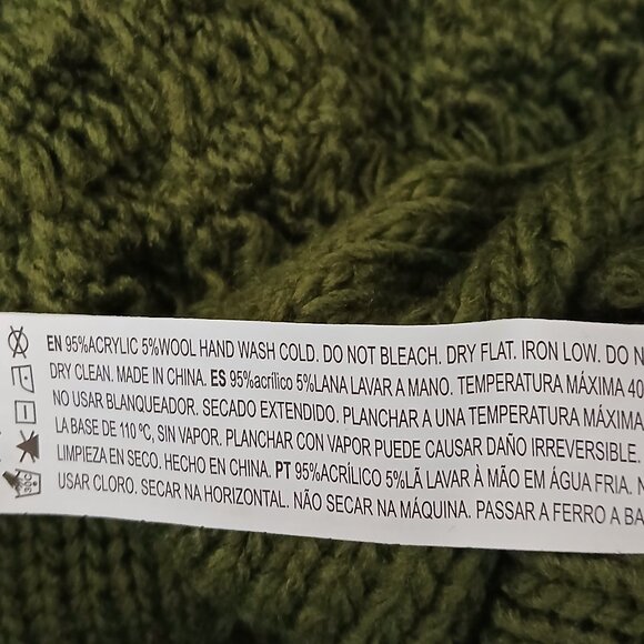 Forever 21 Tunic Sweater Dress 4X Green Cable Knit Acrylic Wool Blend - Picture 7 of 7